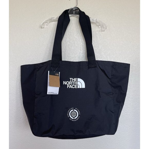 The North Face Large Black Tote Bag Logo Reusable Gym Shopping Beach - Picture 1 of 7
